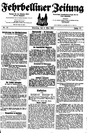 Fehrbelliner Zeitung on May 5, 1931