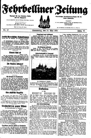 Fehrbelliner Zeitung vom 14.05.1931