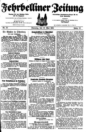 Fehrbelliner Zeitung vom 19.05.1931