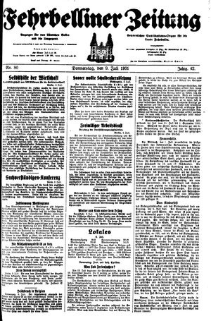 Fehrbelliner Zeitung vom 09.07.1931