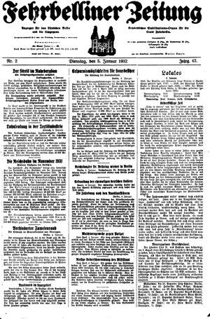 Fehrbelliner Zeitung vom 05.01.1932