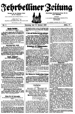 Fehrbelliner Zeitung vom 19.01.1932