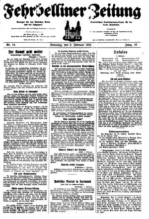 Fehrbelliner Zeitung on Feb 2, 1932