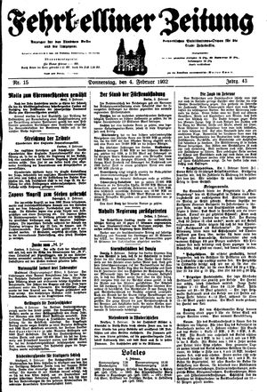 Fehrbelliner Zeitung vom 04.02.1932