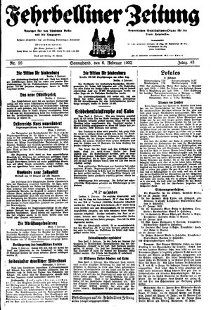 Fehrbelliner Zeitung vom 06.02.1932