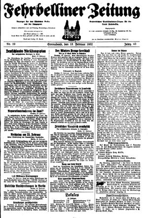 Fehrbelliner Zeitung vom 13.02.1932