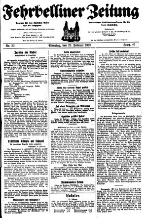 Fehrbelliner Zeitung vom 23.02.1932