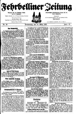 Fehrbelliner Zeitung vom 10.03.1932