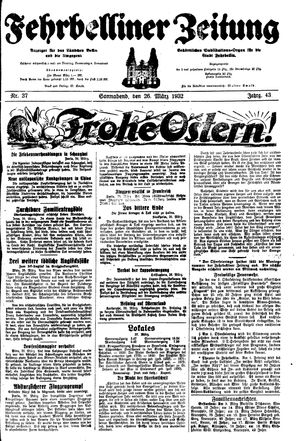 Fehrbelliner Zeitung vom 26.03.1932