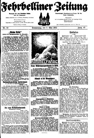 Fehrbelliner Zeitung vom 05.05.1932