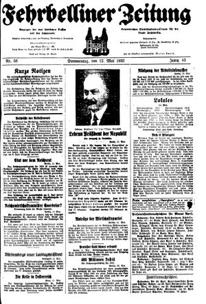 Fehrbelliner Zeitung vom 12.05.1932