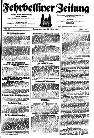 Fehrbelliner Zeitung vom 19.05.1932