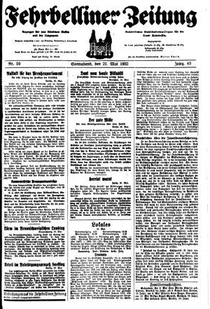 Fehrbelliner Zeitung vom 21.05.1932