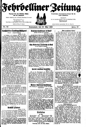 Fehrbelliner Zeitung vom 28.05.1932