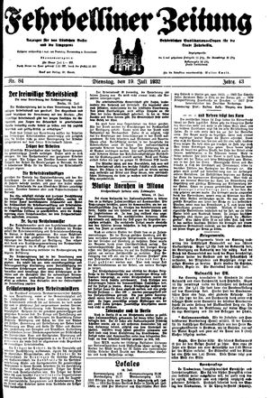 Fehrbelliner Zeitung vom 19.07.1932