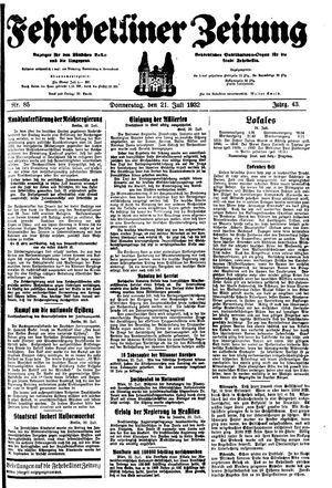 Fehrbelliner Zeitung vom 21.07.1932