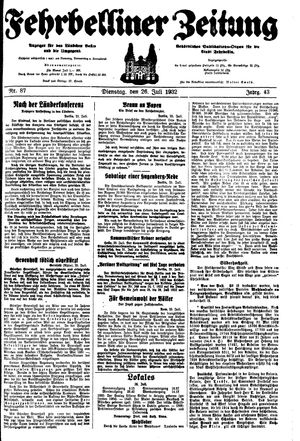 Fehrbelliner Zeitung vom 26.07.1932