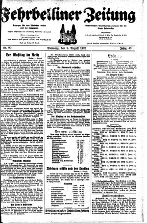 Fehrbelliner Zeitung vom 02.08.1932
