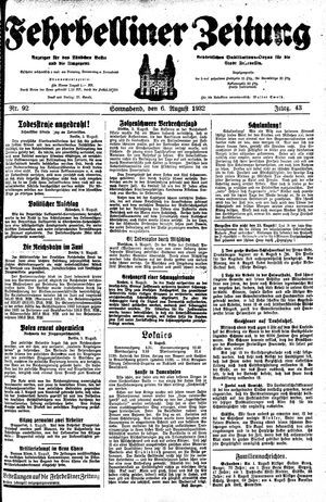 Fehrbelliner Zeitung vom 06.08.1932