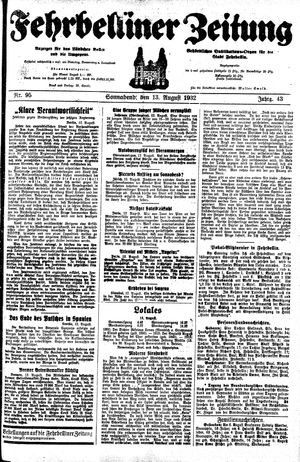 Fehrbelliner Zeitung vom 13.08.1932
