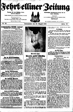 Fehrbelliner Zeitung vom 20.08.1932