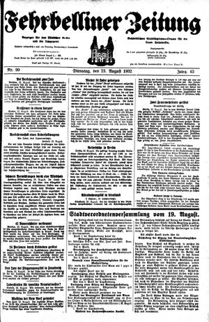 Fehrbelliner Zeitung vom 23.08.1932