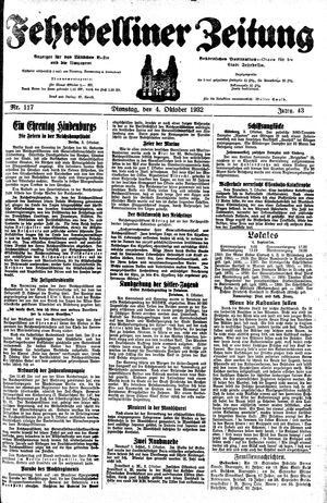 Fehrbelliner Zeitung vom 04.10.1932