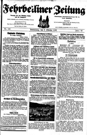 Fehrbelliner Zeitung vom 06.10.1932