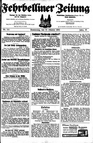 Fehrbelliner Zeitung vom 13.10.1932