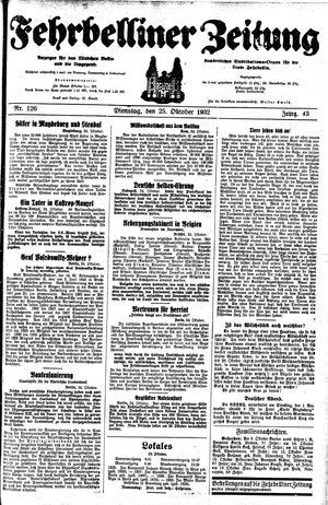 Fehrbelliner Zeitung vom 25.10.1932