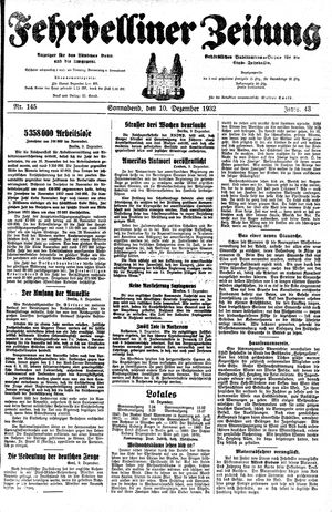 Fehrbelliner Zeitung vom 10.12.1932