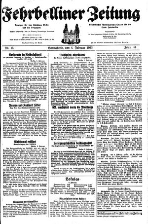 Fehrbelliner Zeitung vom 04.02.1933
