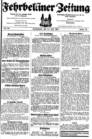 Fehrbelliner Zeitung vom 29.07.1933