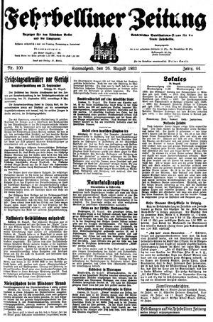 Fehrbelliner Zeitung vom 26.08.1933