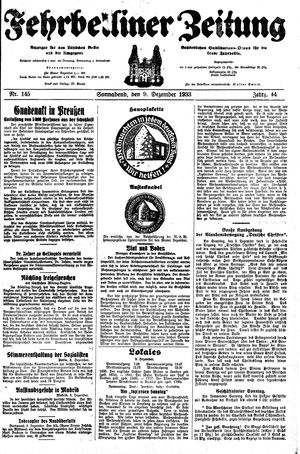 Fehrbelliner Zeitung vom 09.12.1933