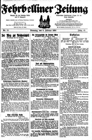 Fehrbelliner Zeitung vom 06.02.1934