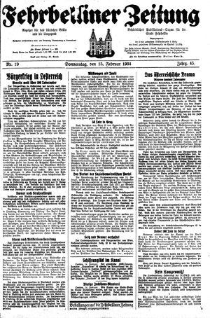 Fehrbelliner Zeitung vom 15.02.1934