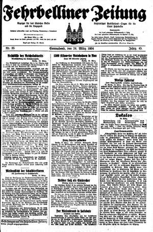 Fehrbelliner Zeitung vom 24.03.1934
