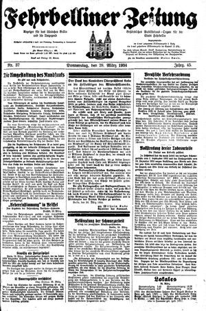 Fehrbelliner Zeitung vom 29.03.1934