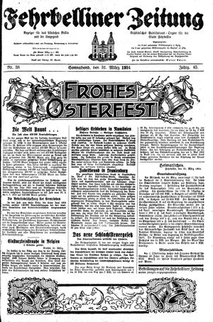 Fehrbelliner Zeitung vom 31.03.1934