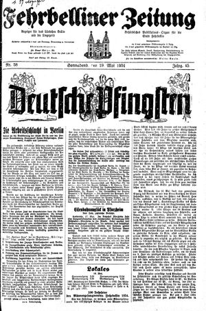 Fehrbelliner Zeitung vom 19.05.1934