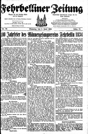 Fehrbelliner Zeitung vom 05.06.1934