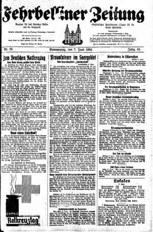 Fehrbelliner Zeitung vom 07.06.1934