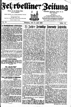 Fehrbelliner Zeitung vom 10.07.1934