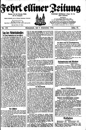 Fehrbelliner Zeitung vom 08.09.1934