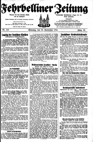 Fehrbelliner Zeitung on Sep 25, 1934