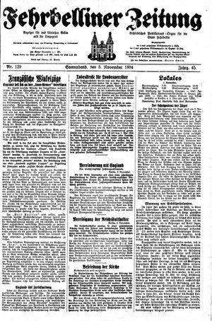 Fehrbelliner Zeitung vom 03.11.1934