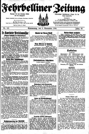 Fehrbelliner Zeitung vom 08.11.1934