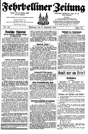 Fehrbelliner Zeitung vom 11.12.1934