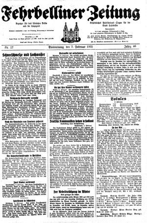 Fehrbelliner Zeitung vom 07.02.1935